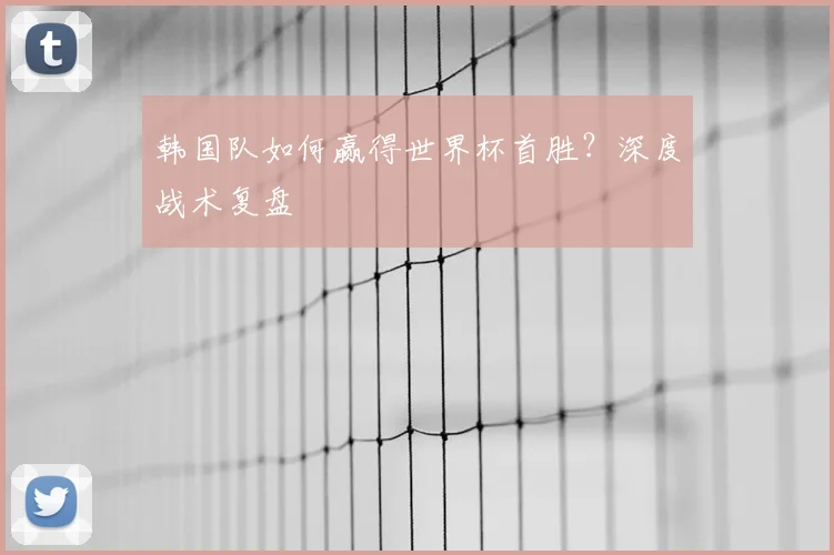 韩国队如何赢得世界杯首胜?深度战术复盘